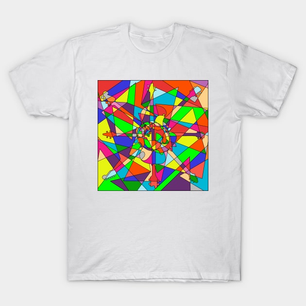 Stained Glass Guitars T-Shirt by gkillerb